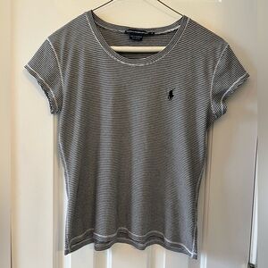 Ralph Lauren Sport Striped Black and White Tee